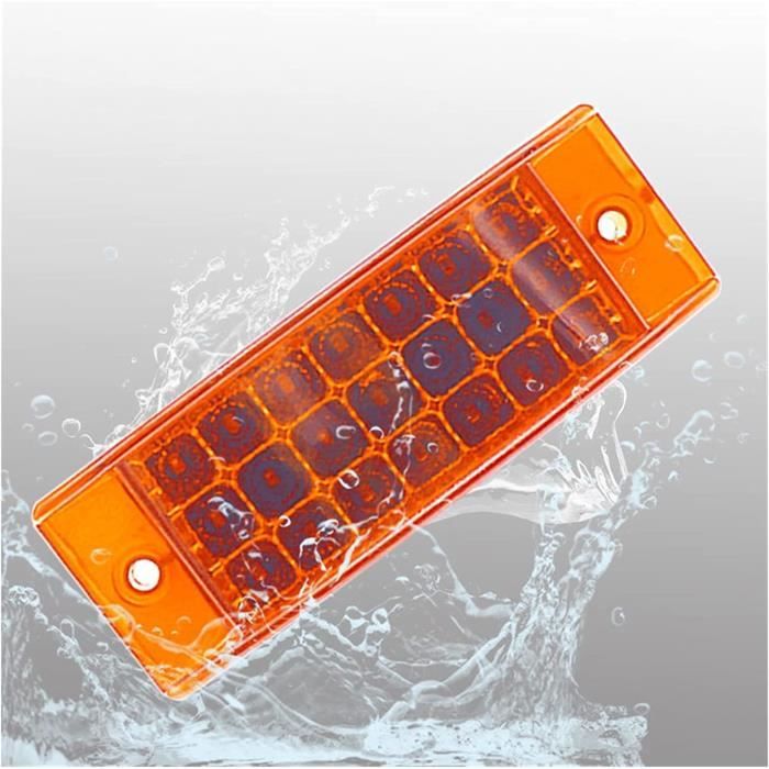 Feux Arrière Remorque LED 24V - 49 LED, Frein/Clignotant/Feu De Recul, Avec Filet De Protection