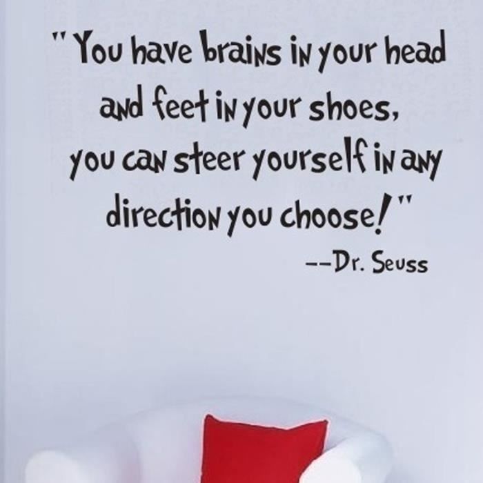 Citation Du Dr Seuss Fit Dans La Direction Que Vous Choisissez Sticker Mural Inspirant Pour Le Salon A La Maison Dec Achat Vente Stickers Soldes Sur Cdiscount Des Le Janvier Cdiscount