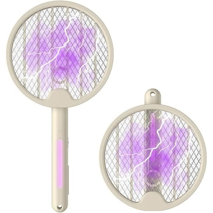 OZAVO Raquette Anti Moustique Électrique 3000V USB Rechargeable 2 En 1 Tapette Anti-Moustique - 3
