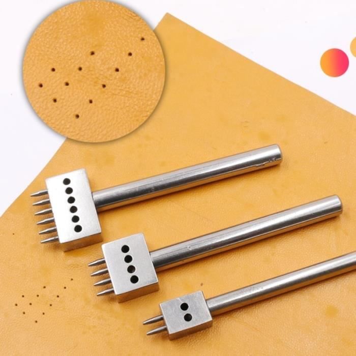 POINCON,6mm set  Poinçons pour trous de cuir espacés de 3 4 5 6mm poinçon de couture diamant, 1