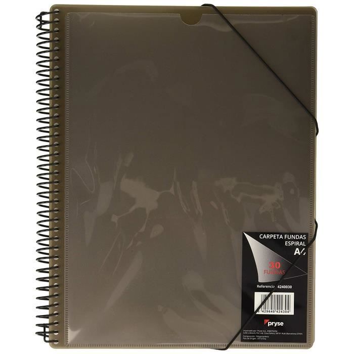 Pryse 4240030 – Classeur à spirales avec 30 pochettes, A4, couleur noir -  Cdiscount Beaux-Arts et Loisirs créatifs