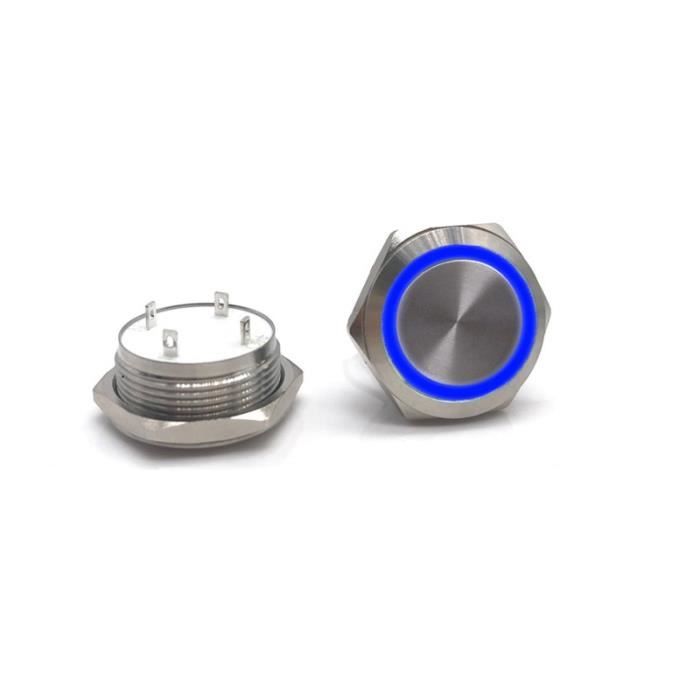 Interrupteur Autobloquant 19 Mm 12-24 V étanche En Acier Inoxydable