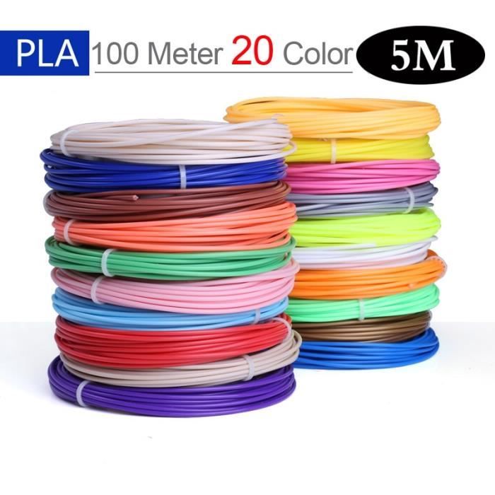 100M 20 Color PLA -Filament pour stylo 3d, 50-100-200 mètres, 1.75