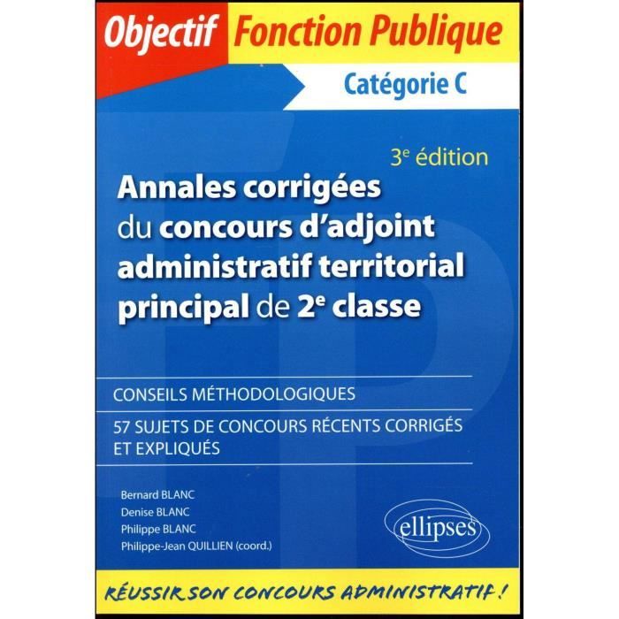 Tableau Numérique Concours Adjoint Administratif Principal 2ème Classe Corrigé