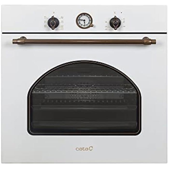 Four électrique encastrable CATA MRA7108WH - Blanc rustique - 7 fonctions - Programmateur de cuisson mécanique - Cata