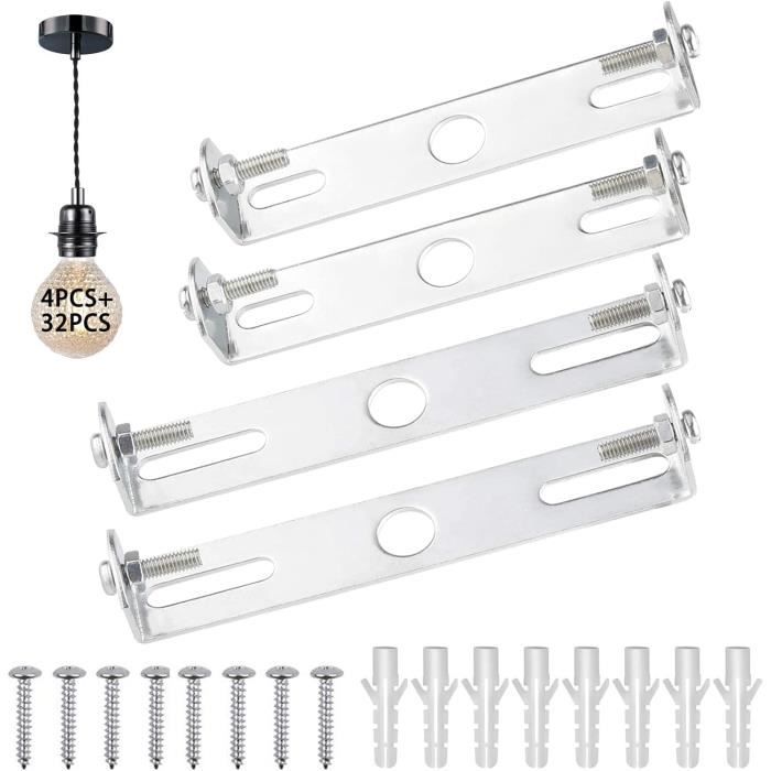 Support de fixation pour luminaires SOURCING MAP 4 Kits 75mm Plaque plafonnier Universel Acier pour Suspension murale Maison bureau - Maison