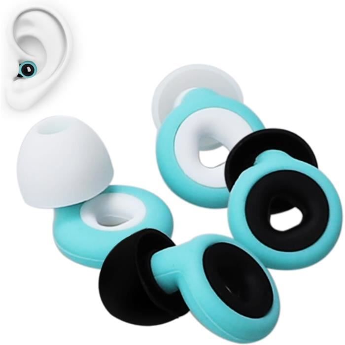 Bouchons D'oreille En Silicone 3 Couches – Réduction De Bruit 40 DB Pour Dormir, étudier, Voyager Ou En Concert