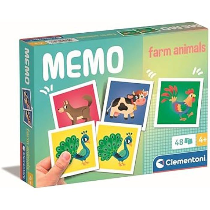 Jouet Éducatif - CLEMENTONI - Memo Pocket Farm Animals - 48 Cartes - Pour Enfants 3-5 Ans - Fabriqué en Italie Jouet Éducatif - CLEMENTONI - Memo Pocket Farm Animals - 48 Cartes - Pour Enfants 3-5 Ans - Fabriqué en Italie