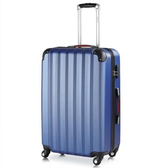Valise Marvel Avengers - ABS Solide - 4 Roues Doubles - 70L - Bleu Marine - Pour Les Fans