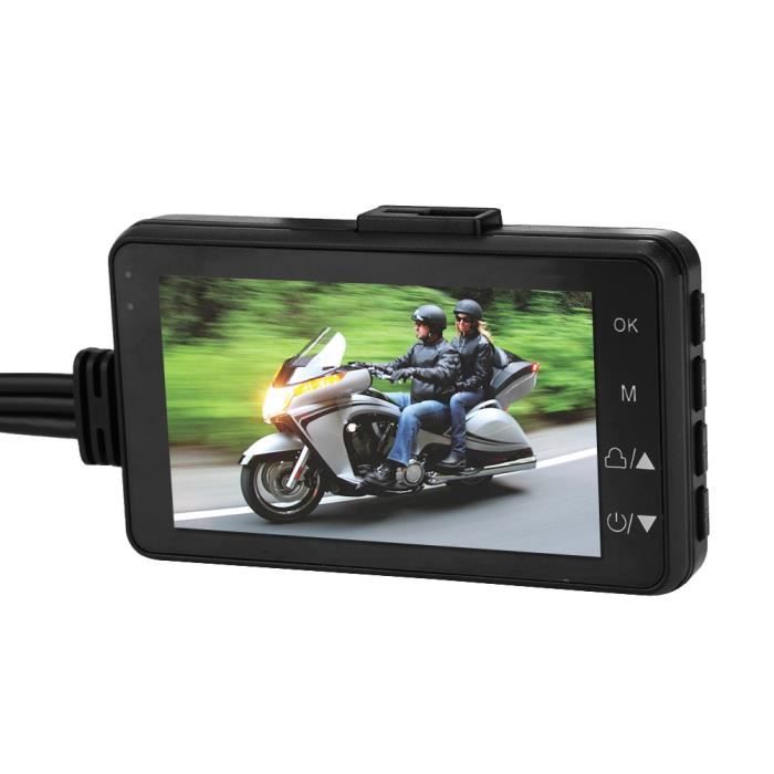 Caméra Moto DVR étanche – Double Caméra 1080P/720P, écran 2", Enregistrement Boucle, Détection Choc