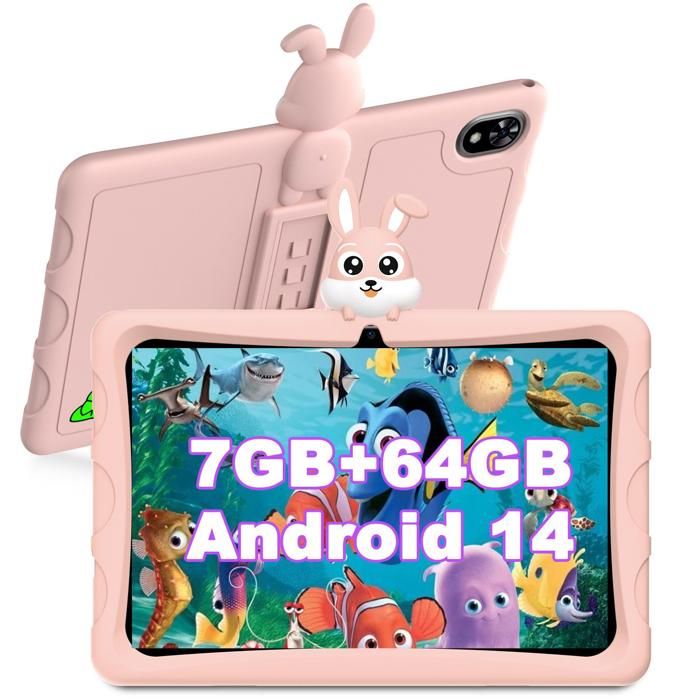 Tablette tactile DOOGEE U9 KID 10.1 pouce 3+4Go étendue + 64 Go Android 14 Widevine L1 Batterie 5060mAh TÜV SÜDWiFi6 – Rose