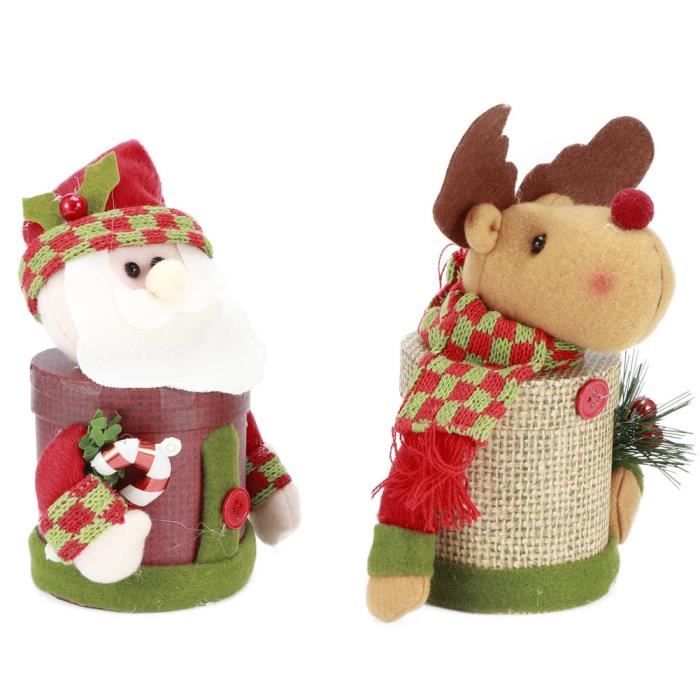 N A Pot de Bonbons de Noël Boîte Plastqiue Pot de Stockage Poupée en Peluche Décoration de Fête de Noël Bonhomme de Neige