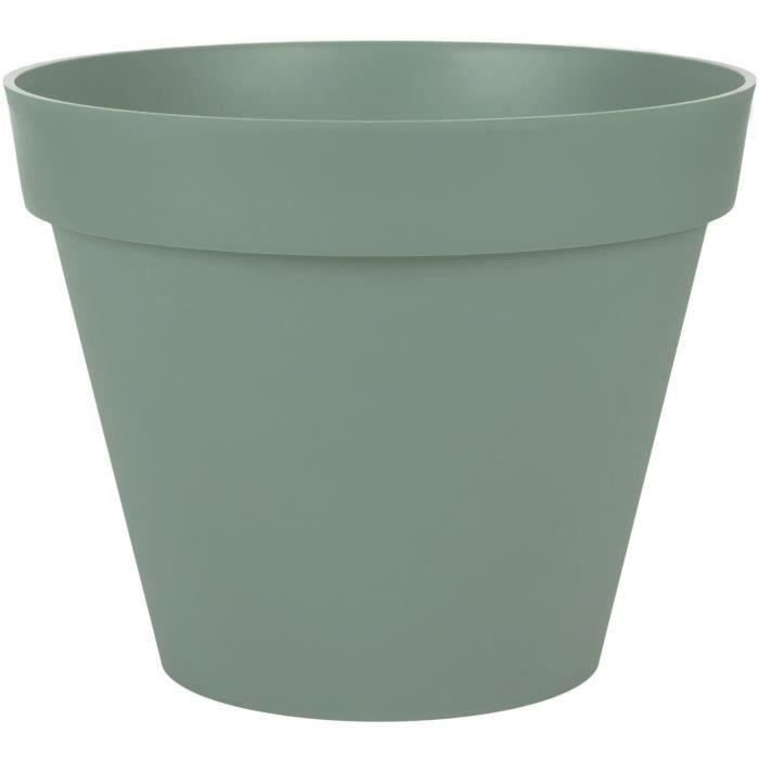Pot de fleur rond Toscane - EDA PLASTIQUE - Ø 40 x H31 cm - Vert laurier - 23 L