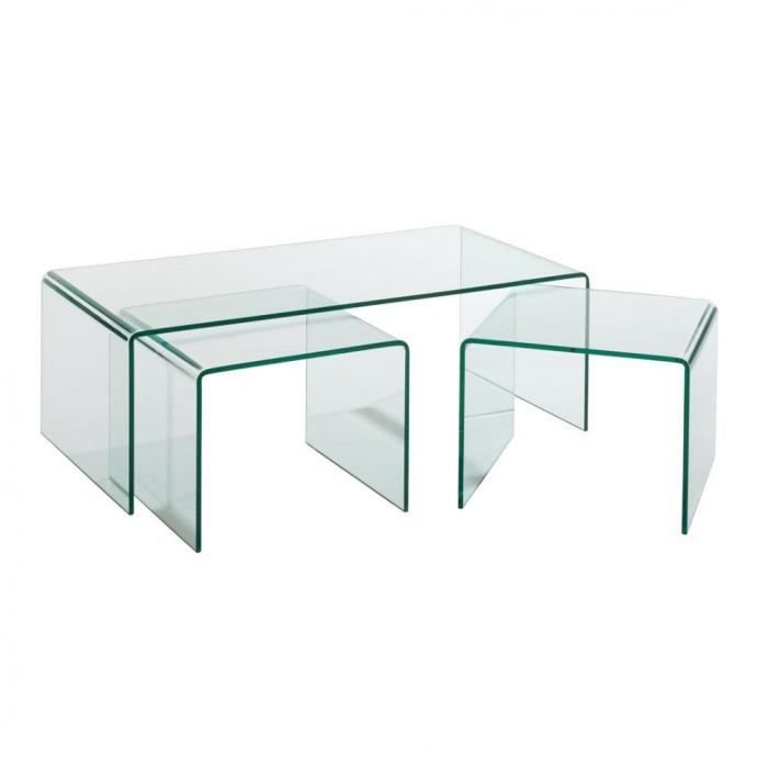 set de 3 tables gigognes mainty en verre transparent transparent verre inside75