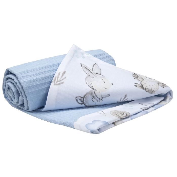 Couverture Bébé 100% Coton Bio 75x75 Cm - Motif Koala Vert | Douceur