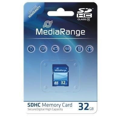 Carte mémoire SDHC - MEDIARANGE - MR964 - 32 Go - Classe 10 - Couleur bleue