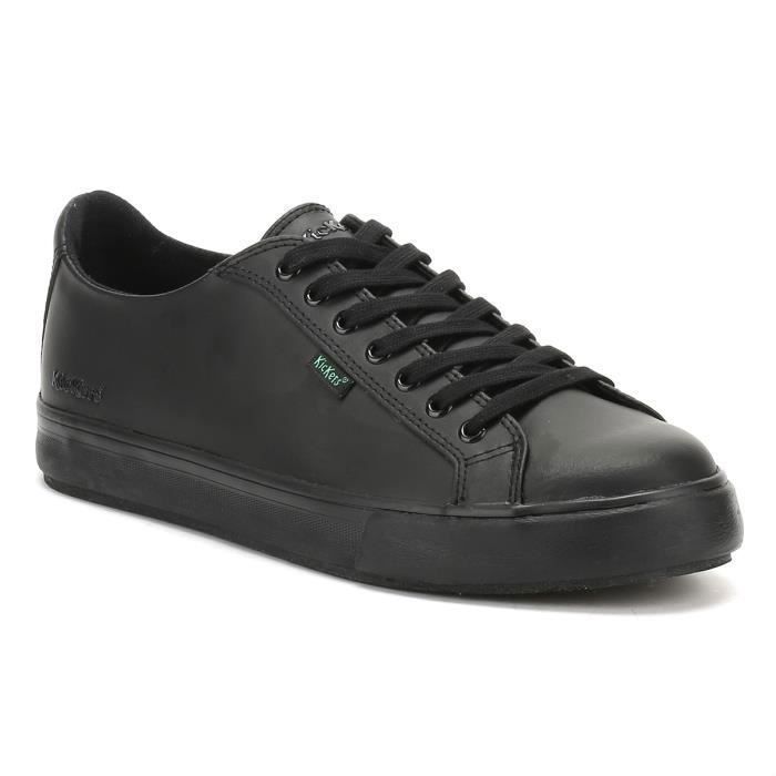 Kickers Baskets - Kickers - Tovni Lacer - Cuir Noir - Enfant - Talon Plat