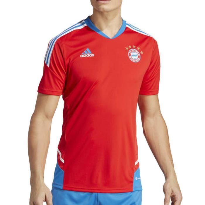 Maillot d'Entrainement Bayern Munich Rouge Homme Adidas 2022/23 - Coupe Slim - AEROREADY - Manches Courtes
