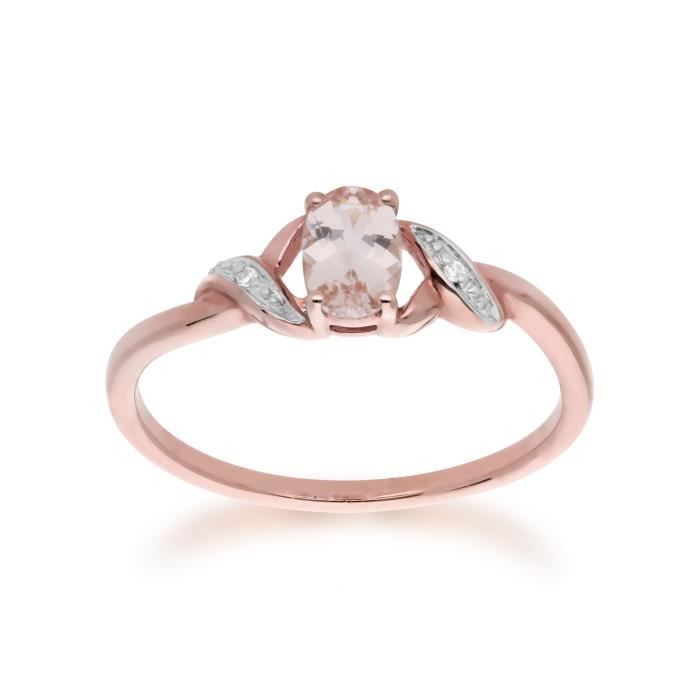 9 ct or rose sur argent Morganite 3 Pierre Trilogie Bague-Taille N-Coffret Cadeau