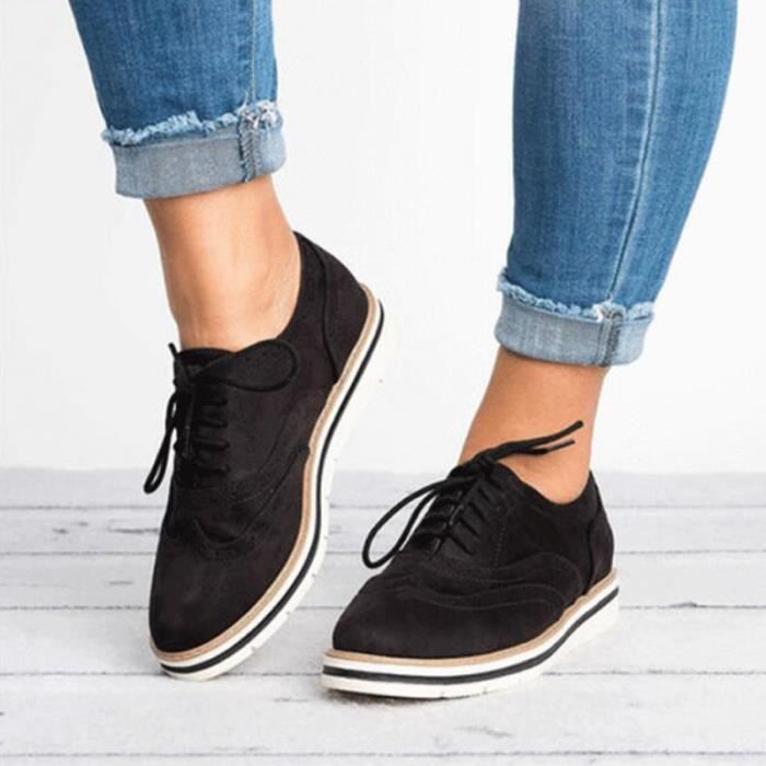 Richelieu Cuir Chaussure Femme Noir - Cdiscount Chaussures