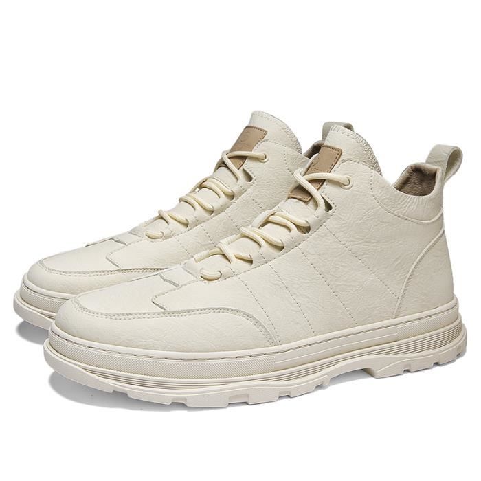 Bottines Homme Élégantes Hiver - Cuir Synthétique Lacets, Antidérapantes, Bout Rond, Confort Quotidien 38-48