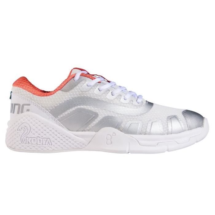 chaussures de handball indoor femme salming recoil  kobra - white/living coral - 37 1/3