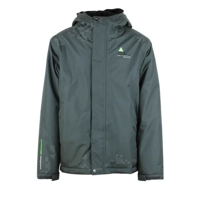 Veste imperméable double polaire enfant Peak Mountain Ecajik - Gris nuit - Ski - 14 ans