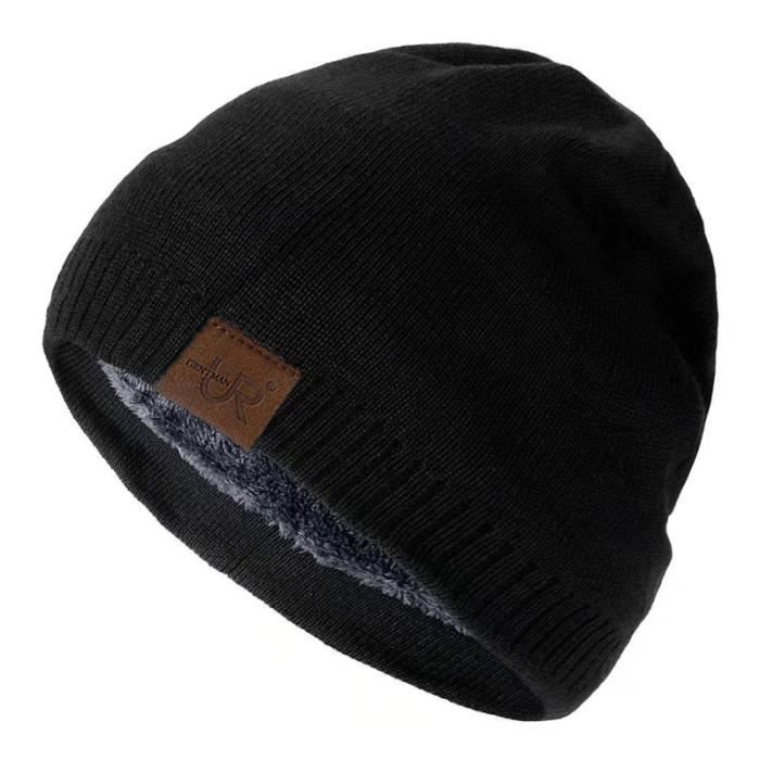 Chapeau Homme DonDon Bonnet D'hiver En Tricot Avec Doublure En Polaire Chaude Tour De Cou Enfant