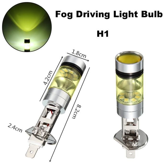 LED Ampoules H1 2pcs H1 H3 H4 H7 H11 H8 9005 9006 100W Jaune Lumière