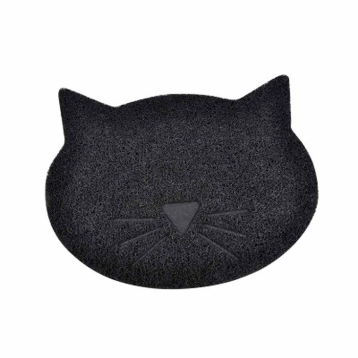 Tapis Repas pour Chat Tête de Chat 43cm Noir Tapis Repas pour Chat Tête de Chat 43cm Noir