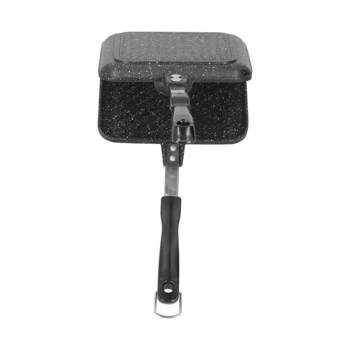 Poêle à Sandwich Double Face Antiadhésive - Pour Grillades Rapides, Toasts, œufs - Compatible Gaz Et Induction