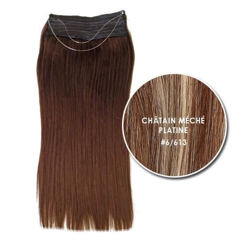 Extensions swift pose avec fil de nylon chatain méché platine