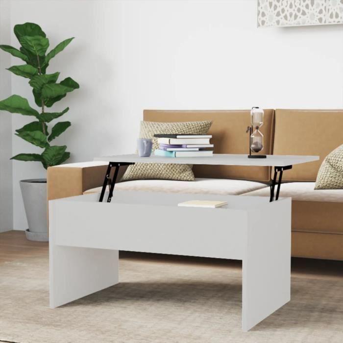 Table basse - SALUTUYA - TJ71639 - Bois dingénierie - 80x505x415 cm - Dessus relevable