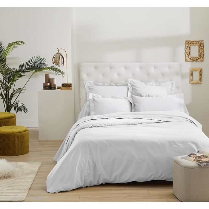 Bonnet de 40cm Beige Drap Housse uni Percale de Coton 80 Fils//cm/² 140x190 Salom/é Prestige