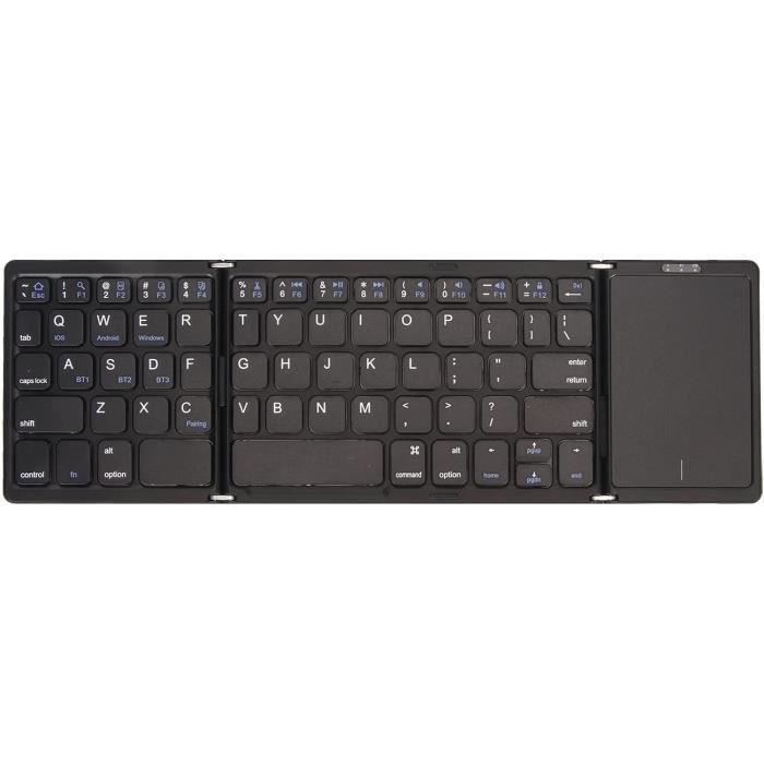 Clavier Pliable Sans Fil Bluetooth Avec Pavé Tactile Intégré Pour PC, Smartphone Et Tablette