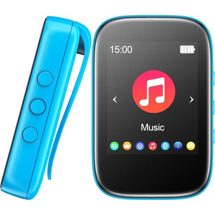 Lecteur MP3 Bluetooth AGPTEK 32 Go - Autonomie 60h, Radio FM, écran 1,8 Pouce, Haut-parleur Intégré