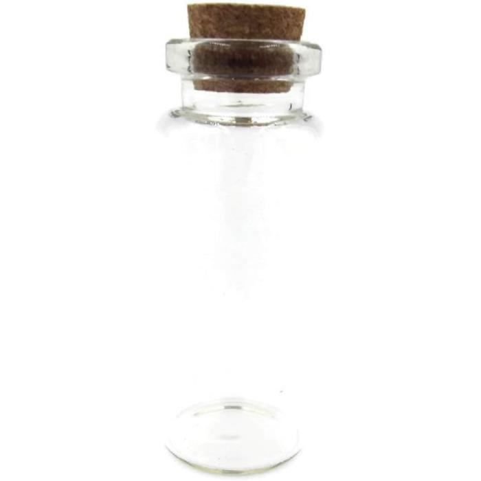 Lot De 30 Mini Bouteilles En Verre 10 Ml Avec Bouchons Liège + 32 Ongles Mouton
