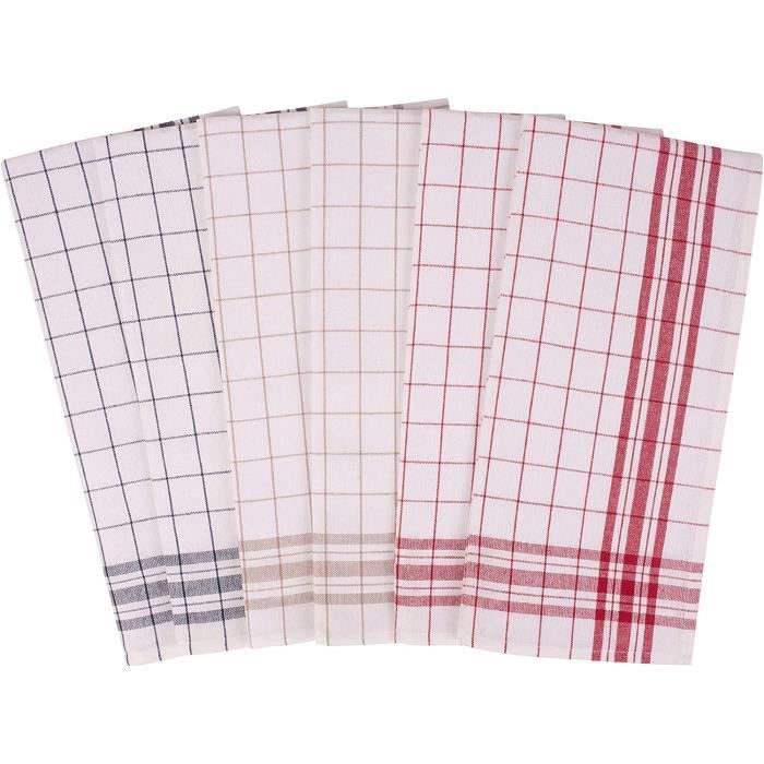 Lot De 6 Torchons De Cuisine Delindo Lifestyle Valencia - 100% Coton Motif Agrumes Jaune 50x70 Cm