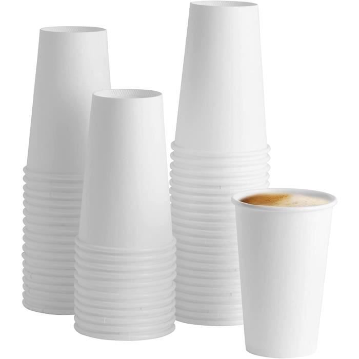 Lot De 1000 Gobelets à Café En Papier Blanc 75 Ml - Biodégradables Et Biocompostables