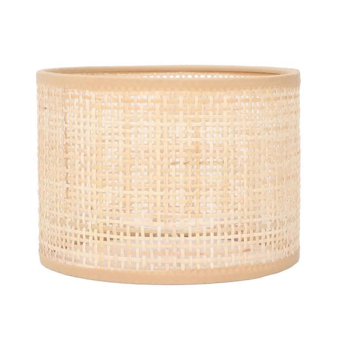 2 Abat-jour Rotin 19.5x19.5cm - Style Vintage Pour Lustre Suspension