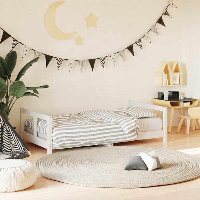 vidaXL Cadre de Lit pour Enfants avec Tiroirs Lit Simple avec Tête de Lit et Pied de Lit Meuble de Chambre Scandinave 834430