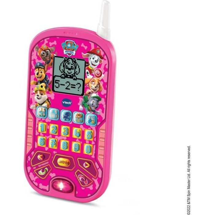 VTECH - PAT PATROUILLE - Smartphone Éducatif Rose - 6 activités éducatives - Appels et messages voca