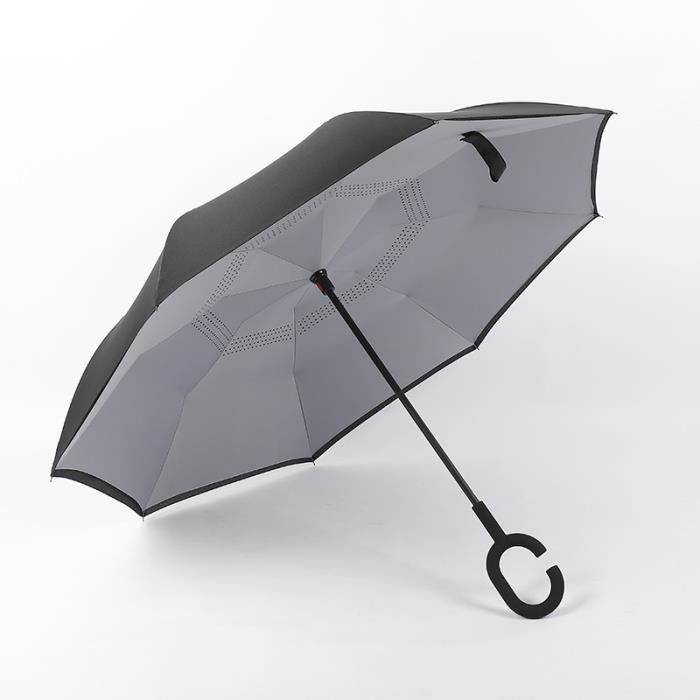 Imperméable Pour filles et femmes Coupe-vent Anti-UV Double couche Ahua Parapluie inversé pour femme Motif dessin animé Droit 