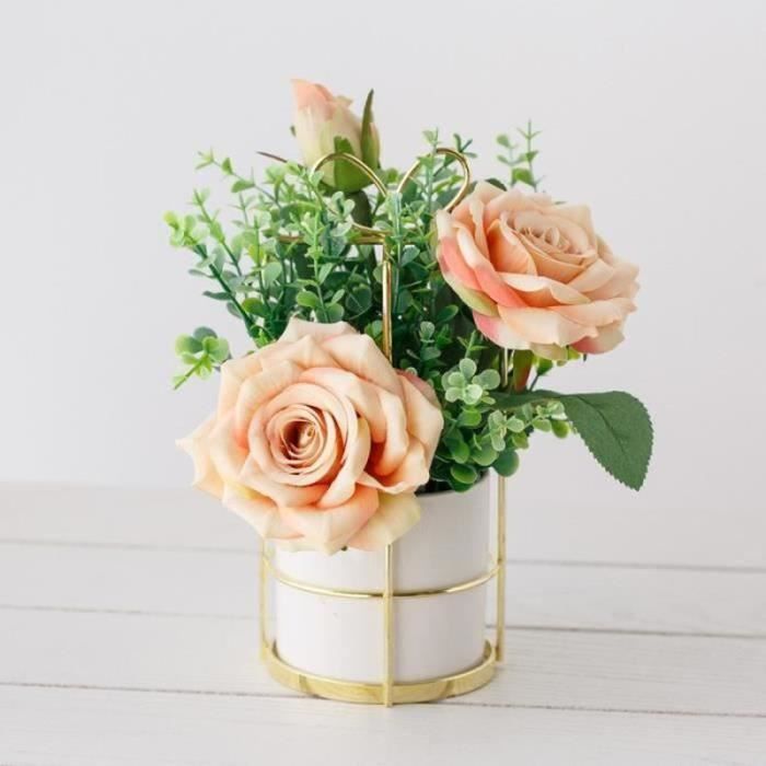 6 Fleurs Artificielles Chrysanthème Orange - Décoration En Soie Pour Vase, Mariage, Balcon (51cm)