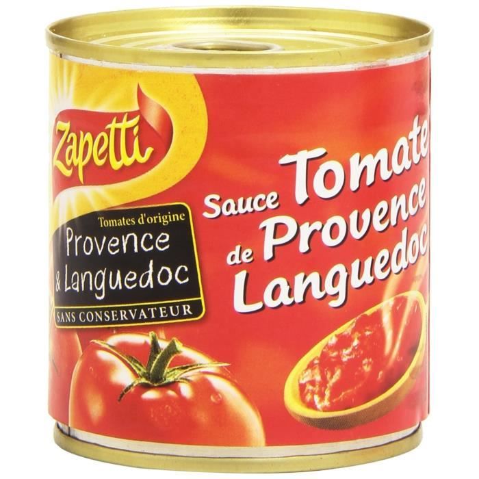 Zapetti Sauce Tomate de Provence Languedoc Le Pack 2 Boîtes x 190 g