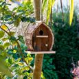 Nichoir à oiseaux en bois rustique naturel résistant aux intempéries toutes les jardin Volière à Suspendre extérieur arbre ou balcon-1