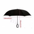 Parapluie Inversé - Anti-UV Double Couche Coupe-Vent Parapluie - Mains Libres poignée en forme Ç Parapluie(gris)-1