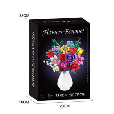 Jeu D'Assemblage KC4U2 1 pièces aléatoire MOC romantique Bouquet Rose