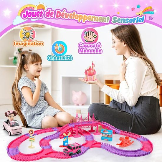 OR OR TU Circuit Voiture Enfant 342Pièces Circuit Train Electrique Jouet Enfant Cadeau 3 4 5 6 Ans Construction Pour Garcons Amz