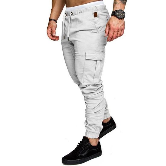 Pantalon Techwear Homme - Style Sarouel Streetwear Avec Bandes Réfléchissantes - Cargo Baggy, Tissu Stretch - Taille S à XXL